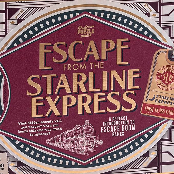 Professor Puzzle: Escape from The Starline Express: 2nd Edition - Escape Room Puzzle Board Game Train Theft Mystery Ages 12+ 2+ Players 90 Min