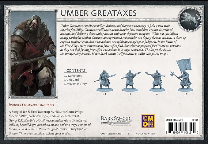 CMON A Song of Ice and Fire Tabletop Miniatures Game Umber Greataxes Unit Box (Multilingual Edition) - Strategy Game for Adults Ages 14+ 2+ Players 45-60 Minute Playtime Made by CMON
