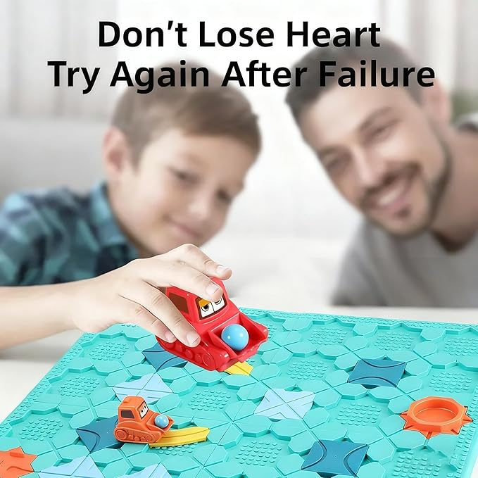 Board Game Logical Road Builder Game for Kids – 206 Challenges Brain Teaser Puzzle Educational STEM Toy Compatible with Block Brands No Batteries Gift for Boys &amp Girls Ages 3 4 5 6 7 8