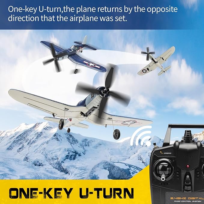 2023 New Upgrade F4U Corsair RC Plane 4 Channel RTF Remote Controlled Aircraft RC Airplane for Beginners Adult with Xpilot Stabilization System &amp One Key Aerobatic