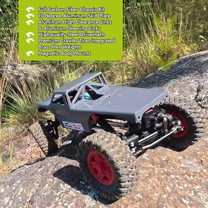 furitek 1/18 RC Crawler TerraX Active Pro 4WS ARTR – Remote Control Car RC Cars for Adults Mini Crawler Brushless 2-in-1 System (Champagne Nude Edition) (Grey)