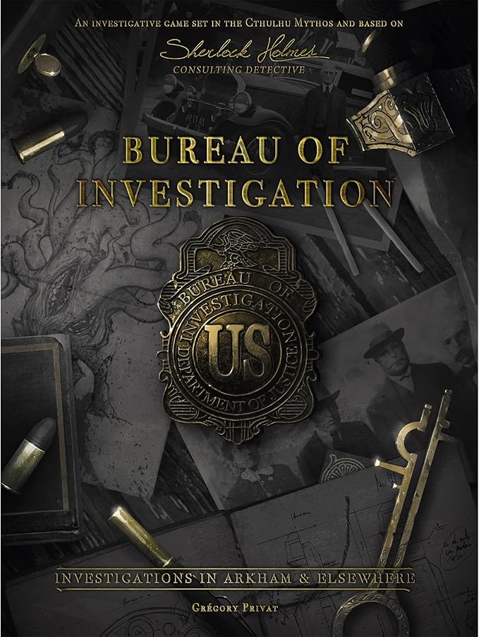 Bureau of Investigation: Investigations in Arkham &amp Elsewhere Board Game Cooperative Mystery Game for Kids &amp Adults Ages 14+ 1-8 Players 120-240 Minute Playtime Made by Space Cowboys