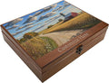 WE Games Custom Color Image Engraved Wooden Treasure Box with Lid &amp Brass Latch - Walnut Finish