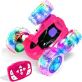 Contixo SC3 RC Stunt Car Pink 2.4GHz 4WD Double-Sided 360° Rotating flip Racer Remote Control Toy Cars with LED Lights for Kids Girls Boys Age 4-12 Birthday Gift