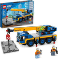 LEGO City Great Vehicles Mobile Crane Truck Toy Building Set 60324 - Construction Vehicle Model Featuring 2 Minifigures with Tool Toys Kit and Road Plate Playset for Boys and Girls Ages 7+