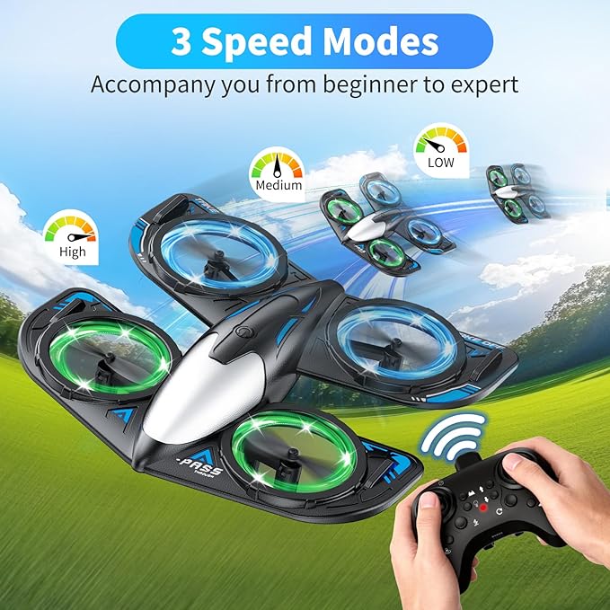 RC Drone for Kids Beginners Foam Remote Control Drone with Cool Lights 360° Flip Altitude Hold 3 Speed Modes Collision Protection and Ease of Use RC Airplane Quadcopter Toy Gift for Boys and G