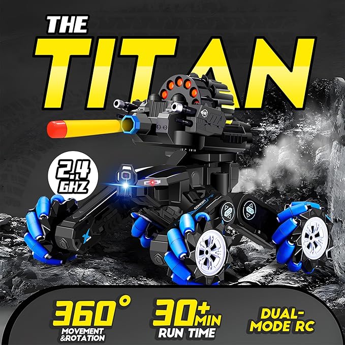 RC Tank that Shoots Gesture Sensing RC Tank 2.4GHz Battle Soft Bullets Hand Control Car Drift Remote Control Trucks for Boys &amp Girls 8-12 Remote Control Tank with Light Music