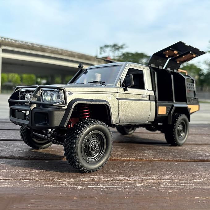 MN82S RC Rock Crawler 4x4 Remote Control Truck Off Road 1/12 RC Crawler Land Cruiser Hobby Car All Terrain Proportional Control 280 Motor 2 Speed Upgraded Chassis Adult 2 Batteries