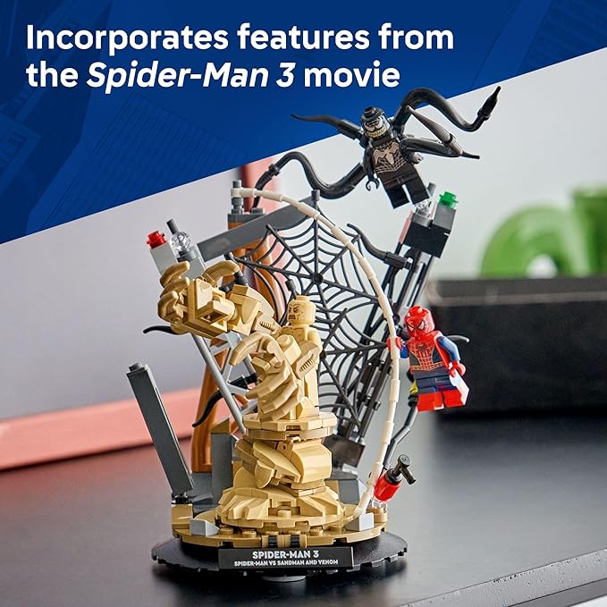 LEGO Marvel Epic Battle: Spider-Man vs. Sandman Building Toy for Boys &amp Girls - Super Hero Playset W/Venom Sandman &amp Spider-Man Minifigures - Gift Idea for Birthdays - Ages 9+ - 76334