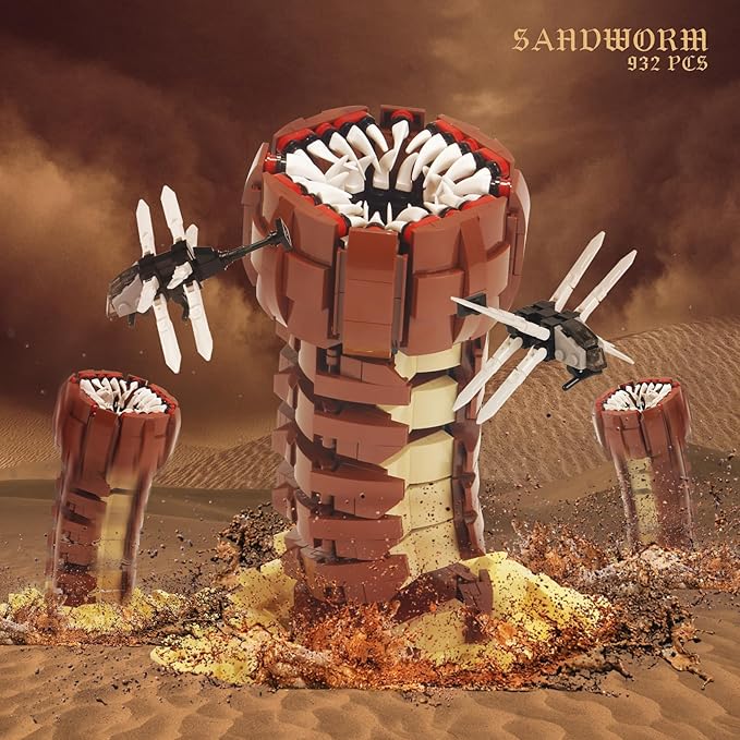 932PCS Sandworm Monster Construction Building Set with Ornithopter Toy(Compatible with Lego)Unique Collectible Architecture Playset for 14+ Kids Amazing Movie Scene Recreation Fun Present