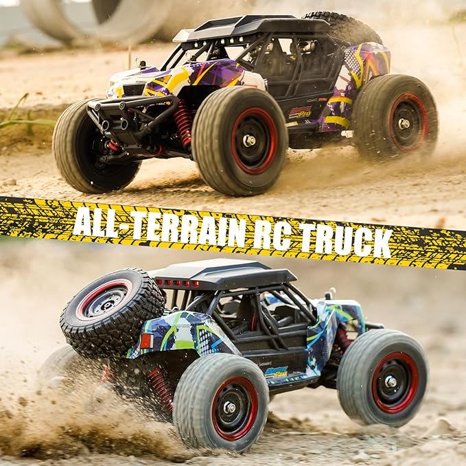 1/16 Brushless Fast RC Desert Car for Adults Top Speed 37mph Electric Off-Road RC Monster Trucks 4X4 Remote Control High Speed RC Car for Sand Land Hobby Toy Gifts SCY-16106PRO (Blue)