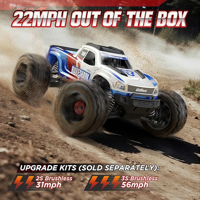 UDIRC Fast RC Cars for Adults Upgradable 56 MPH Heavy Duty RC Truck 4X4 Off Road All Terrain 2.4Ghz RTR 1:16 Remote Control Car Monster Truck with 2 Rechargeable Batteries for Beginners and Boys