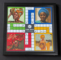 Classic Ludo Board Game Traditional Family Strategy Game 12x12 Inch Board with 16 Pieces and 2 Dice 2-4 Players (African Ladies Black)