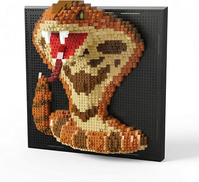 LMGOV Snake 3D Wall Art Micro Mini Building Blocks Set for Adults Animal Display Model for Wall or Tabletop Decor 1518 Pieces Micro Bricks with Instructions Creative Gift for Teens &amp Adult