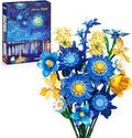 Starry Blooms Flowers Bouquet Building Set for Adults Artificial Flower Compatible with Lego Botanical Collection Valentine's Mother's Day for Women Girl Girlfriend Home Decor