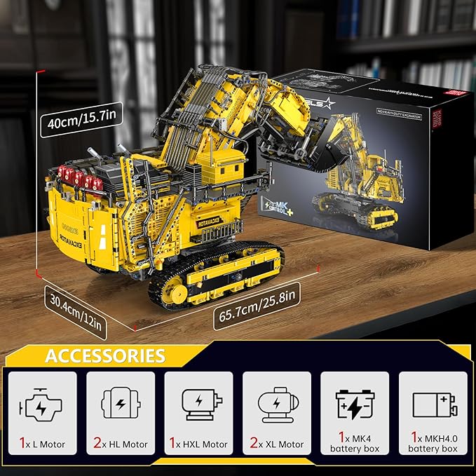 Mould King 17070 App Control Large Excavator Building Kit RC Diggers Construction Set Mining Excavator Construction Vehicle Building Blocks for Adults (4767 Pieces)