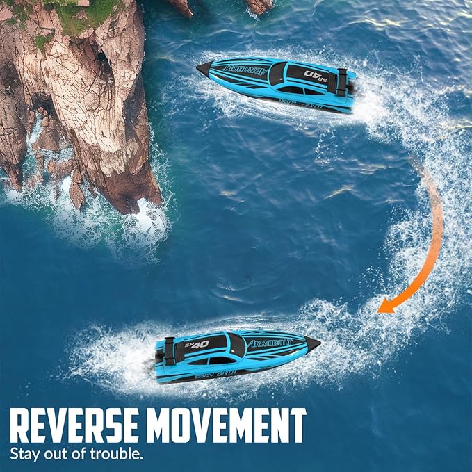 volantexrc Brushless RC Boats for Adults 30+MPH Fast Remote Control Boat with 2 Rechargeable Batteries for Lakes 30+ Mins Full Proportional Boats High Speed RC Boat for Adults (79705 Blue)