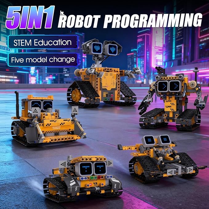 STEM Robot Building Kit 5-in-1 Remote Control Building Toys KitChirstmas Birthday Gift for Boys Ages 8 9 10 11 12 13 14