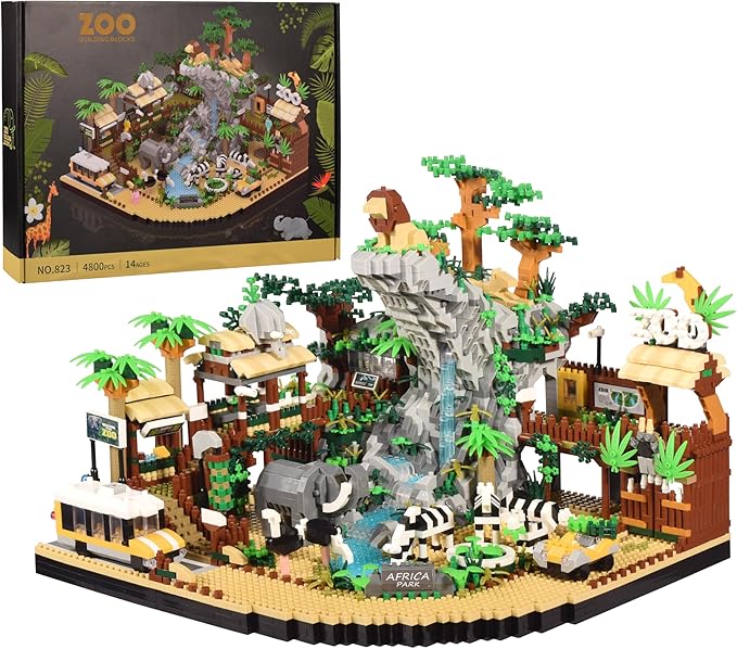 Zoo Micro Building Blocks Set 4800PCS for Adults or Teens Ages of 14+ Animals Park DIY Modle Kit in Living Room or Office Decorative Items Collection Model for Lovers