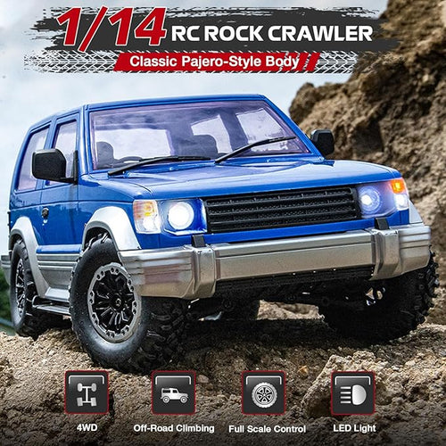 1/14 RC Rock Crawler 4X4 LD1297 4WD Off Road Truck 2.4G RC Climbing Car RTF Full Proportional Vehicles with LED Lights Hobby Toys for Adults