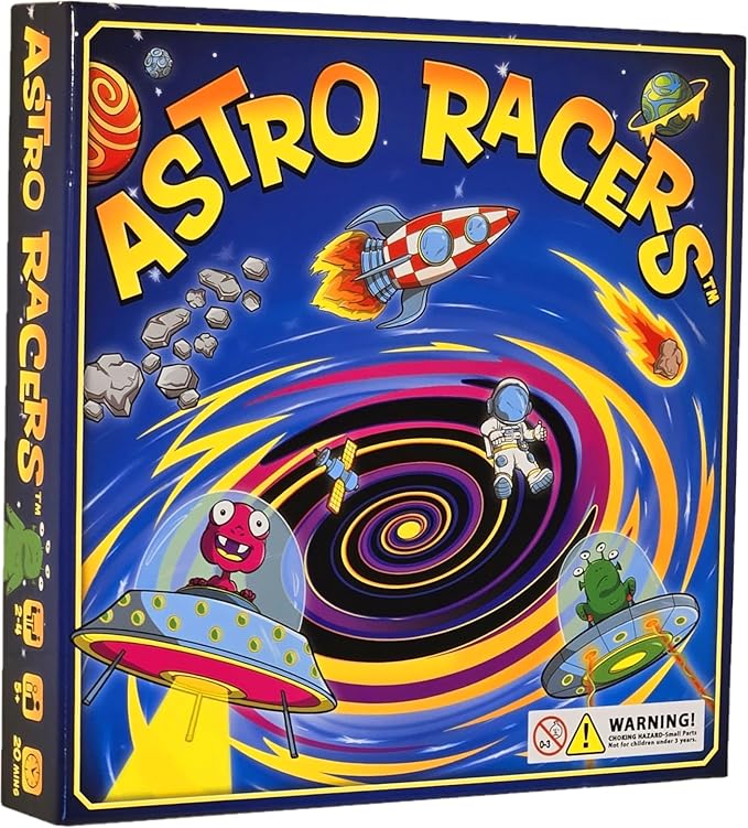 Astro Racers Board Game Fun for Kids and Adults 2-4 Players Ages 5+ Solar System Racing Theme Family-Friendly Strategy Game. Educational &amp Skill-Building.