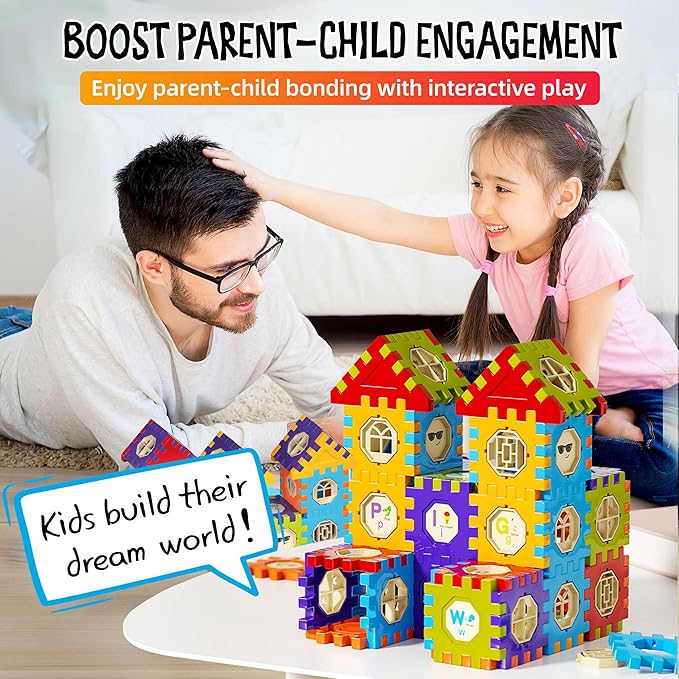 Building Blocks for Toddlers &amp Kids 186 Pcs Toy Building Sets – Colorfull STEM Educational Toys – Interlocking Building Blocks for Toddlers and 3+ Age Kids