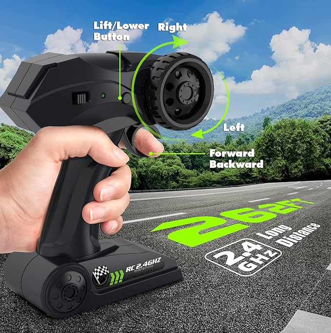 CROBOLL 1:12 Large RC Cars for Boys with Upgraded Lifting Function 2.4GHz 4WD Remote Control Car Toy Gifts 20km/h Monster Truck for Kids All Terrain RC Truck for 60Min Play(Green)