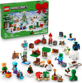LEGO Minecraft Advent Calendar 2025 Building Toy - Kids Holiday Countdown Set for Boys &amp Girls Ages 7+ - 24 Buildable Surprises &amp 8 Minifigures for Gamers - Collectible Gift for Christmas - 2