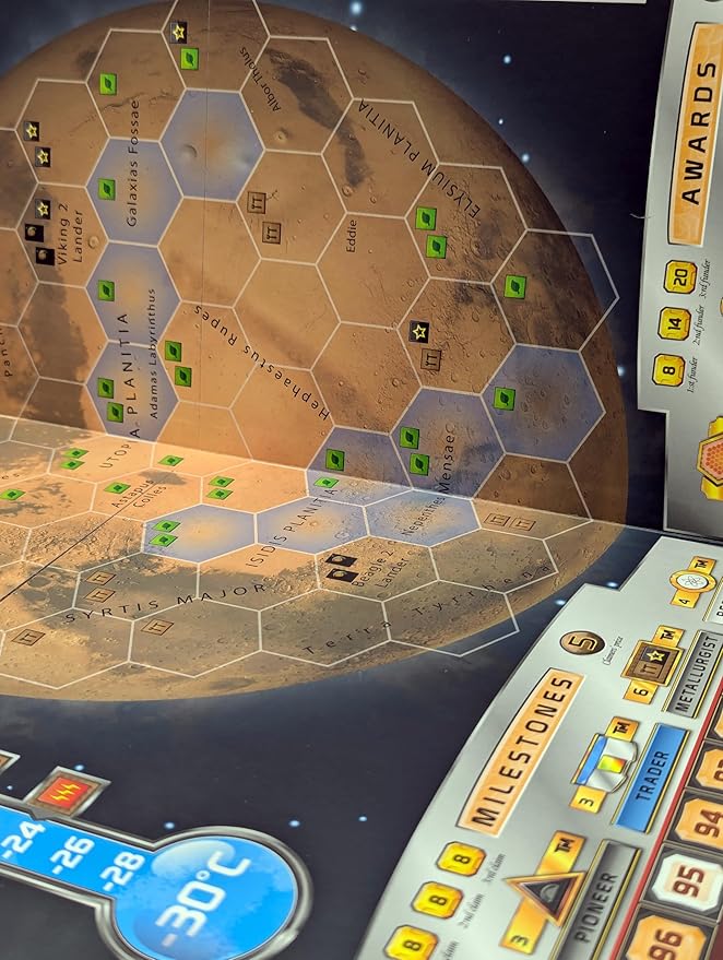 Terraforming Mars Utopia &amp Cimmeria - Double-Sided Game Board with New Maps and Awards - for Ages 12+ and 1 to 5 Players