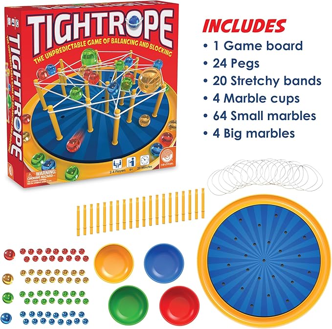MindWare Tightrope Strategy Board Game Fun for Classrooms 2-4 Players 20 Min Play Time Ages 6 &amp Up