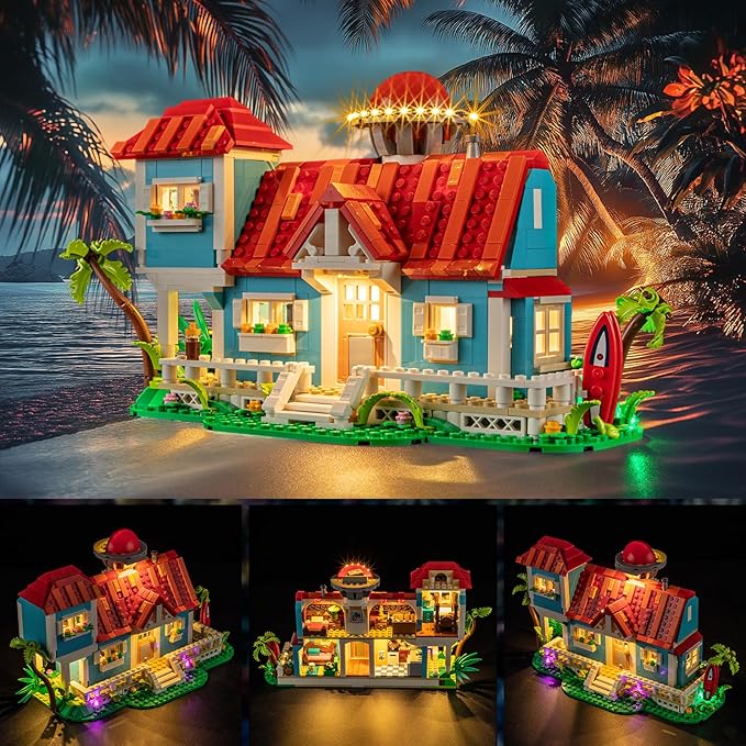 YEABRICKS LED Light for 43268 Disney Lilo and Stitch Beach House Building Blocks Model (Building Set NOT Included)