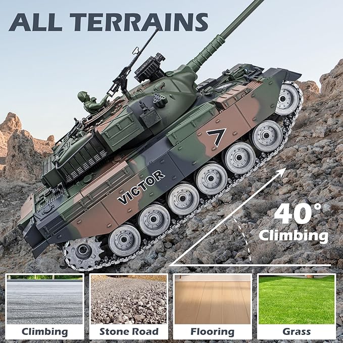 RC Tank 1:18 Alloy Metal US M60 Remote Control Army Model Toys 2.4Ghz RC Vehicle with Realistic Smoke Sound and Lights Military Tank That Shoots BBS for Adults and Kids
