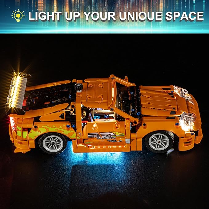 LED Light Kit for Lego 42204 Fast and Furious Supra-MK4 Set Compatible with Lego 42204 Building Blocks Model(Not Include Blocks Set)