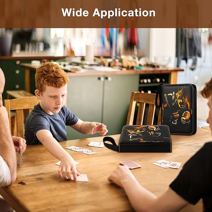 Football Card Binder2025-2026 Sports Trading Card with Sleeves Holder Album990 Pockets Rugby Card Holder Sheets Display Storage Protectors for Collectors Boys and Girls Gift