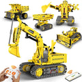 Robot Building Kits 5-in-1 Stem Toys for Boys Age 8-14 APP &amp Remote Control Excavator Kids Construction Toys Programmable Erector Sets Educational Robotic Kit Gifts for Girls Boys (555 PCS)