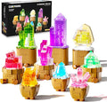 9 Pack Easter Party Favor Mineral Mini Building Set with LED Light 1170PCS Crystals Flower Bonsai Block Toy for Goodie Bag Fillers Classroom Prizes Birthday Gift for Kids Adults Women