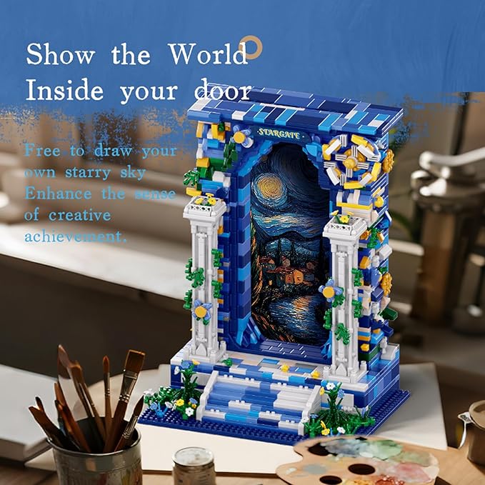 1745PCS Illusionary Starry Sky Gate Micro Mini Building BlocksIdeas Dearm Starry Night Space Gate Collection ConstructionCreative Choice for 14+ Boys Girls or Adults