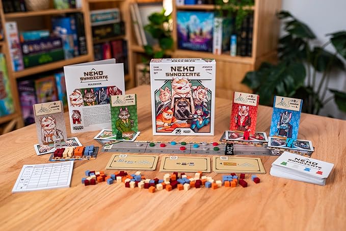 25th Century Games Neko Syndicate Board Game Strategic Tableau-Building Card Game 1-4 Players Ages 14+ 30 Min Playtime Solo Mode Sushi Theme