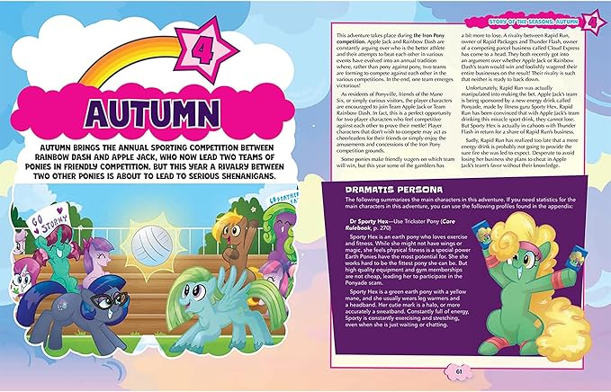 Renegade Game Studios My Little Pony RPG Seasonal Adventures Expansion Hardcover Sourcebook Book
