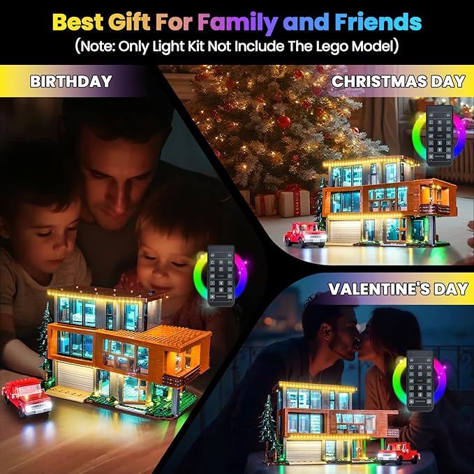 Upgraded Led Light Kit Compatible with Lego Twilight The Cullen House Building Set RC Version Compatible with Lego 21354 (Model Not Included)