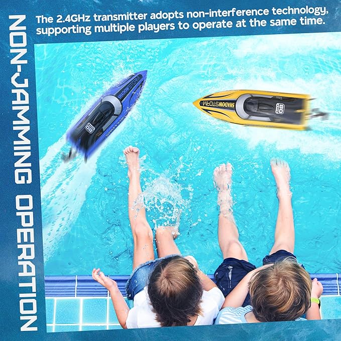 BEZGAR RC Boat - 32+ KPH Fast Remote Control Boat for Pool Lake &amp Salt Water 2.4GHz Speed Boats for Adults &amp Kids Summer Water Beach Toys Birthday Gifts for Boys &amp Girls Age 8-12 Years