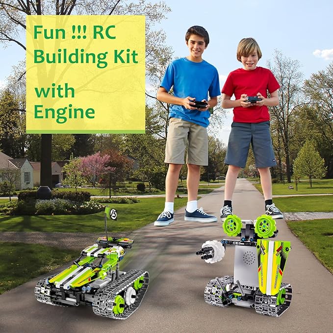 BIRANCO. Remote Control Tracked 3in1 Stunt Racer Building Kit - RC Car STEM Construction Toy Gift Idea for Kids Boys and Girls Ages 8-12 Year Old (353 Pcs)