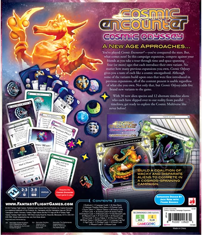 Cosmic Odyssey Board Game EXPANSION - Classic Strategy Game of Intergalactic Conquest for Kids and Adults Ages 14+ 3-8 Players 2-3 Hour Playtime Made by Fantasy Flight Games