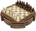 Isle of Lewis Compact Celtic Chess Set 9 Inches