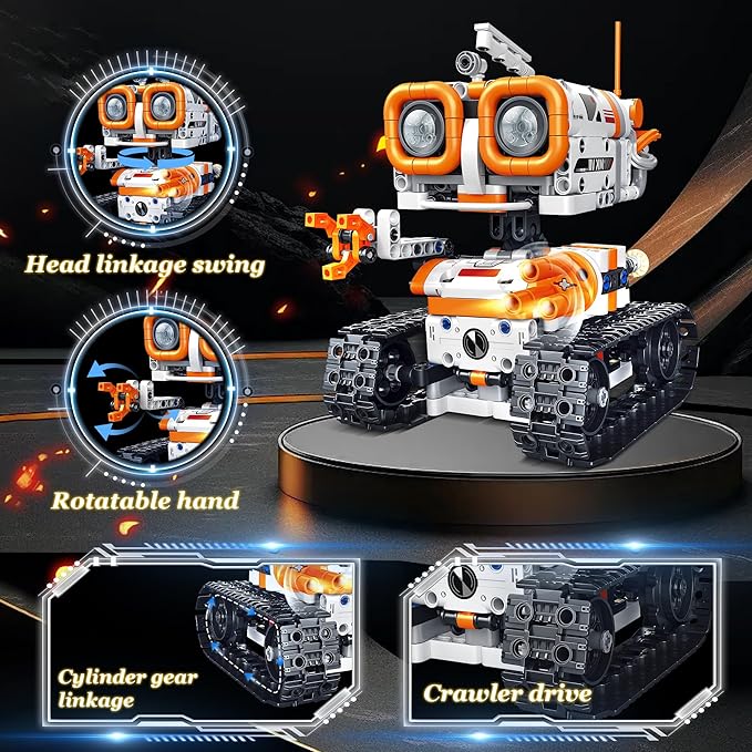 4 in 1 STEM Educational Building Block Robot Kit - App &amp Remote Control Robot Toys for Kids Aged 6-12