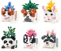 Flowers Building Blocks Sets Botanicals Adults Small Flower Plants Block Succulent for Teen 14+ Micro Cute Bonsai Animals Cactus Vase Office Creator 6 in 1 (2765PCS)