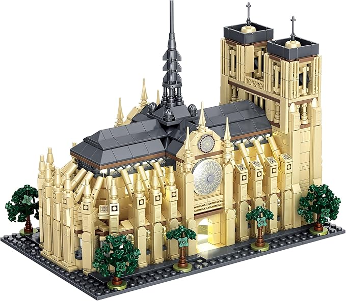 Micro Building Blocks Notre Dame - Architectural Model Cathedral Mini Block Bricks Set Toys 1757PCS Notre Dame de Paris Famous Building Kit Collectible Decoration Birthday Gifts for Adults