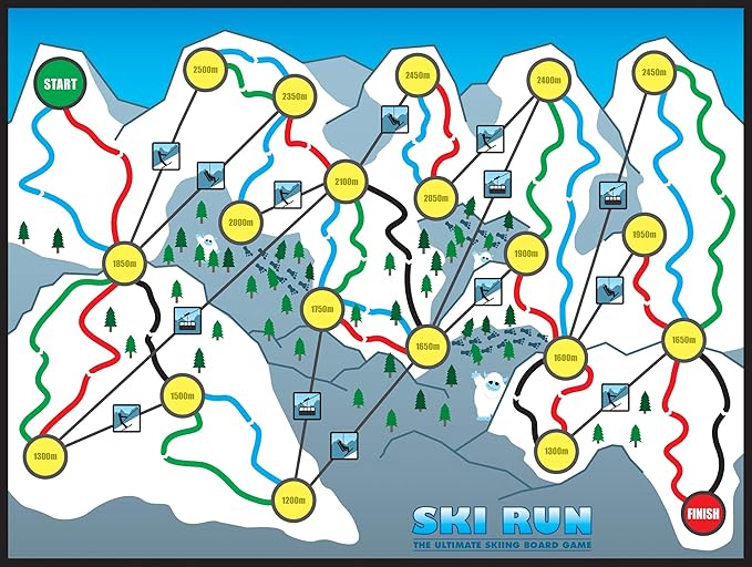 SKI Run - The Ultimate Skiing Family Board Game for Both Kids Teens and Adults. Top Apres Ski Gift-Present
