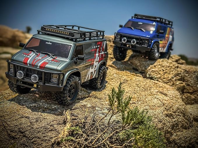 HOBBYPLUS CR18P EVO 2 RockVan RC Crawler - 1/18 Scale Mini RC Crawler with Two-Speed Transmission All-Metal Gears Evolved EVO Platform Ready-to-Run Distinctive Styling