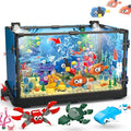 Jorumo Fish Tank Building Block Lighting Aquarium Building Sets for Adults and Kids Including Ocean Jellyfish Dolphin Turtle Crab Animal Building Toys for Boys Age 12+ 725pcs